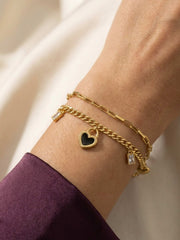 Noir Baguette Charm Bracelet: